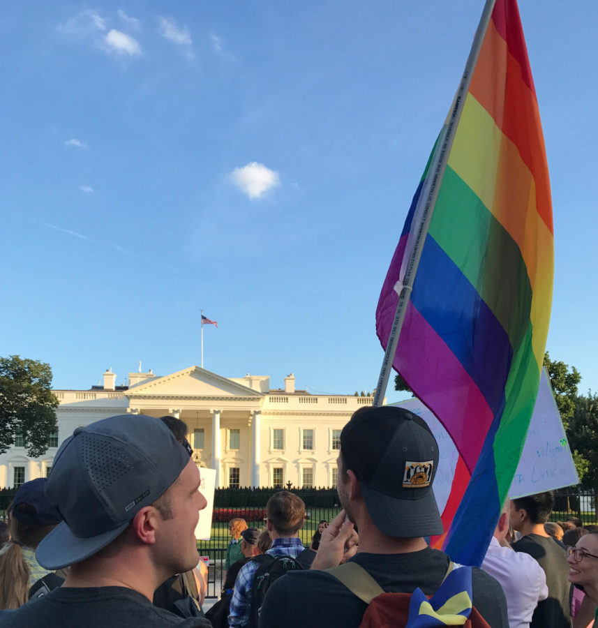 Transgender Rally at the White House, in protest against the military ban announcement